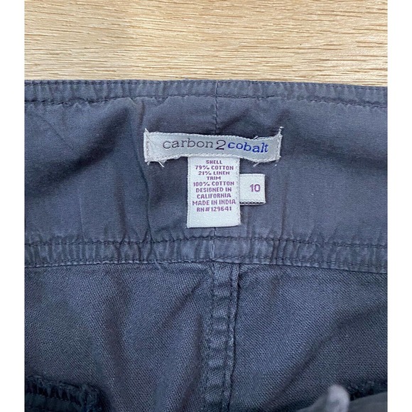 Carbon 2 Cobalt Women’s Size 10 Leeway Cotton-Linen Blend Pant Resort Relaxed - Picture 4 of 8